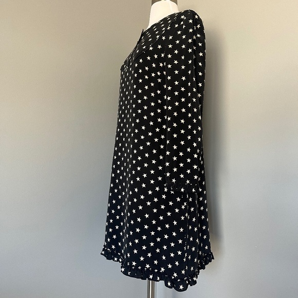 J.Crew Collection Star Print Casual Dress Silk Cocktail Long Sleeve H0085 SZ 8 M - Picture 6 of 15